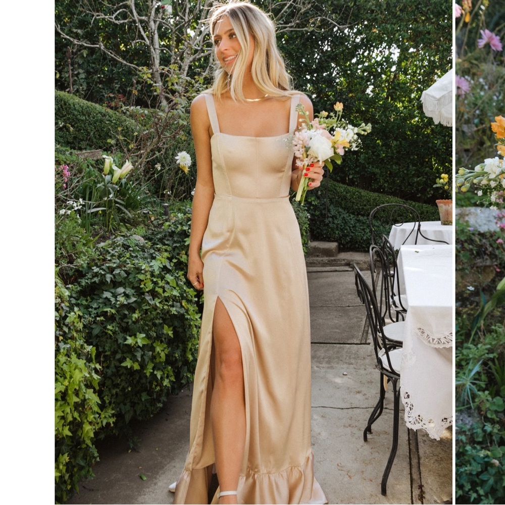 SHOW ME YOUR MUMU CLARISSA CORSET DRESS CHAMPAGNE